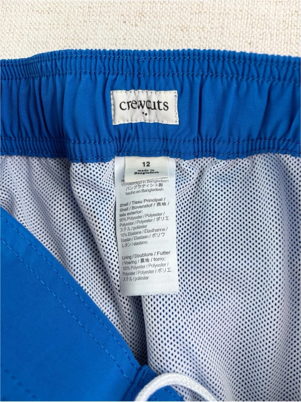 Crewcuts Boys' size‎ 12 striped swim Trunks blue and white